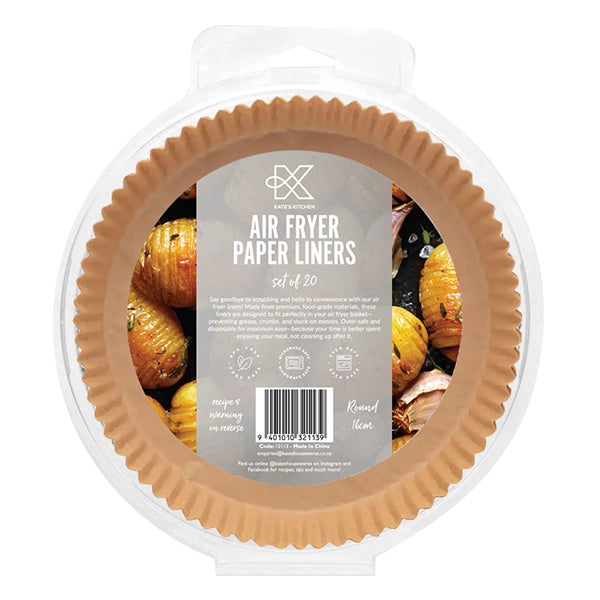 Kates Air Fryer Paper Liners Round 16cm - Set of 20