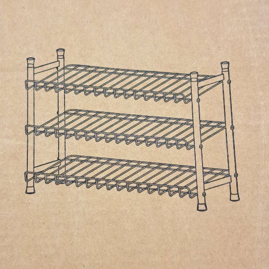 Sloping Shoe Rack (Chrome Plated) 3 Tier