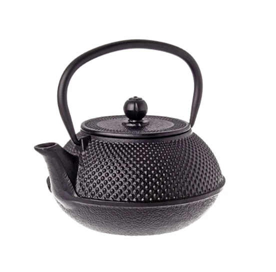 Hobnail Cast Iron Teapot Black