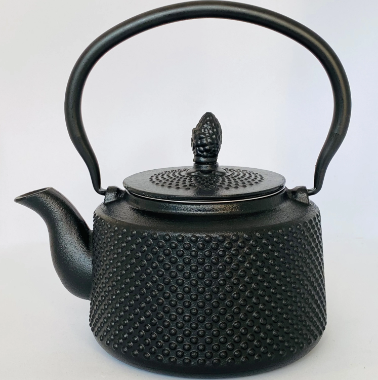Hobnail Cast Iron Teapot Black