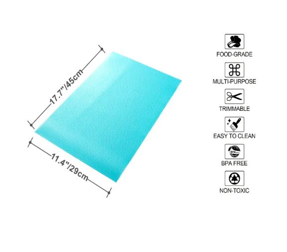 Clear 4-Piece Refrigerator & Shelf Liners – Washable, Waterproof, and Oilproof Protection