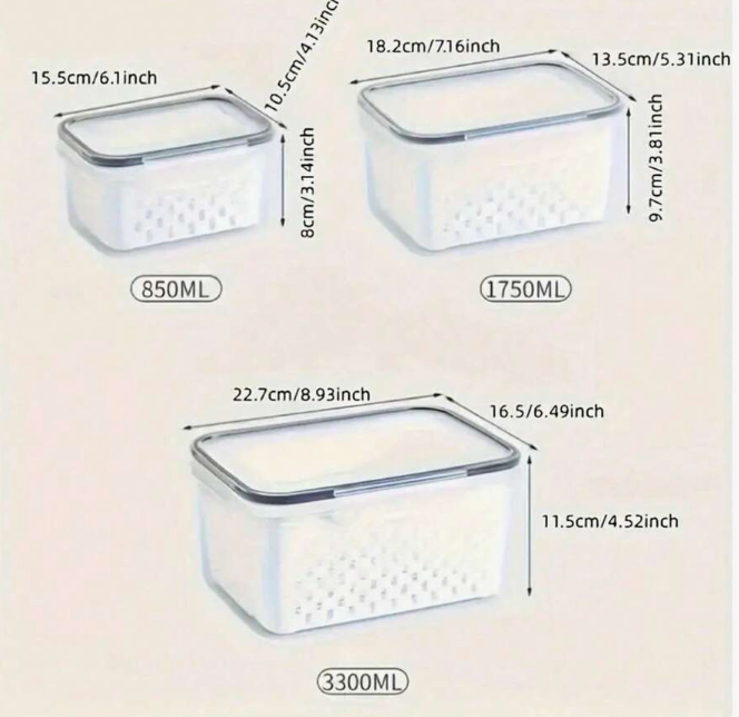 Clip Lid Box W Strainer Basket