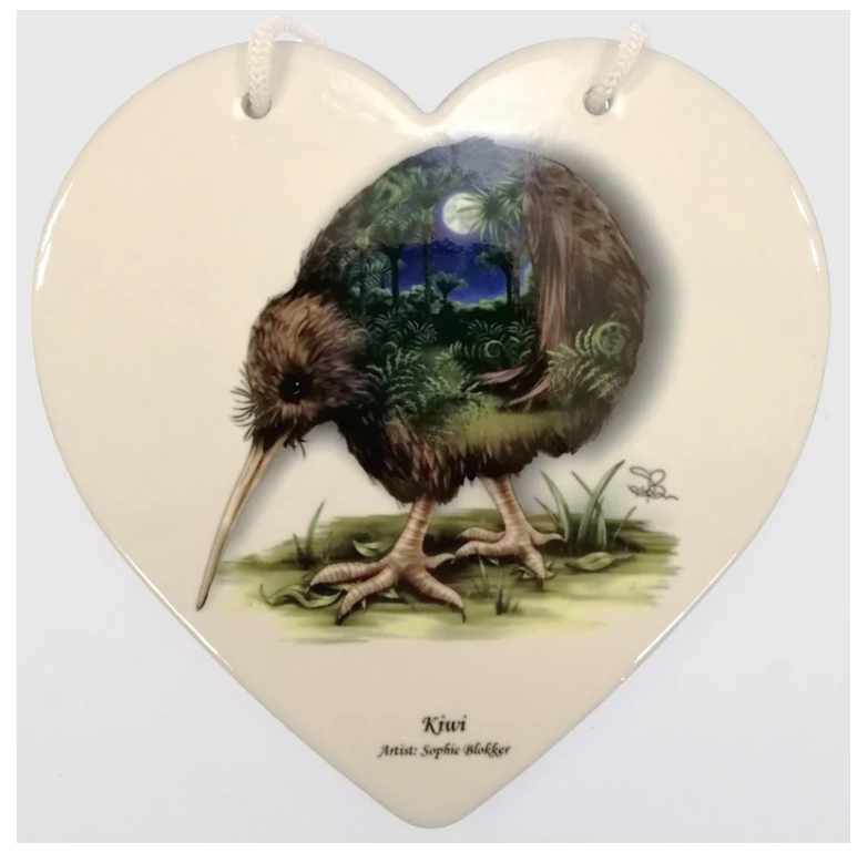 Ceramic Hearts Wall Hanging W Cork Backing NZ Modern