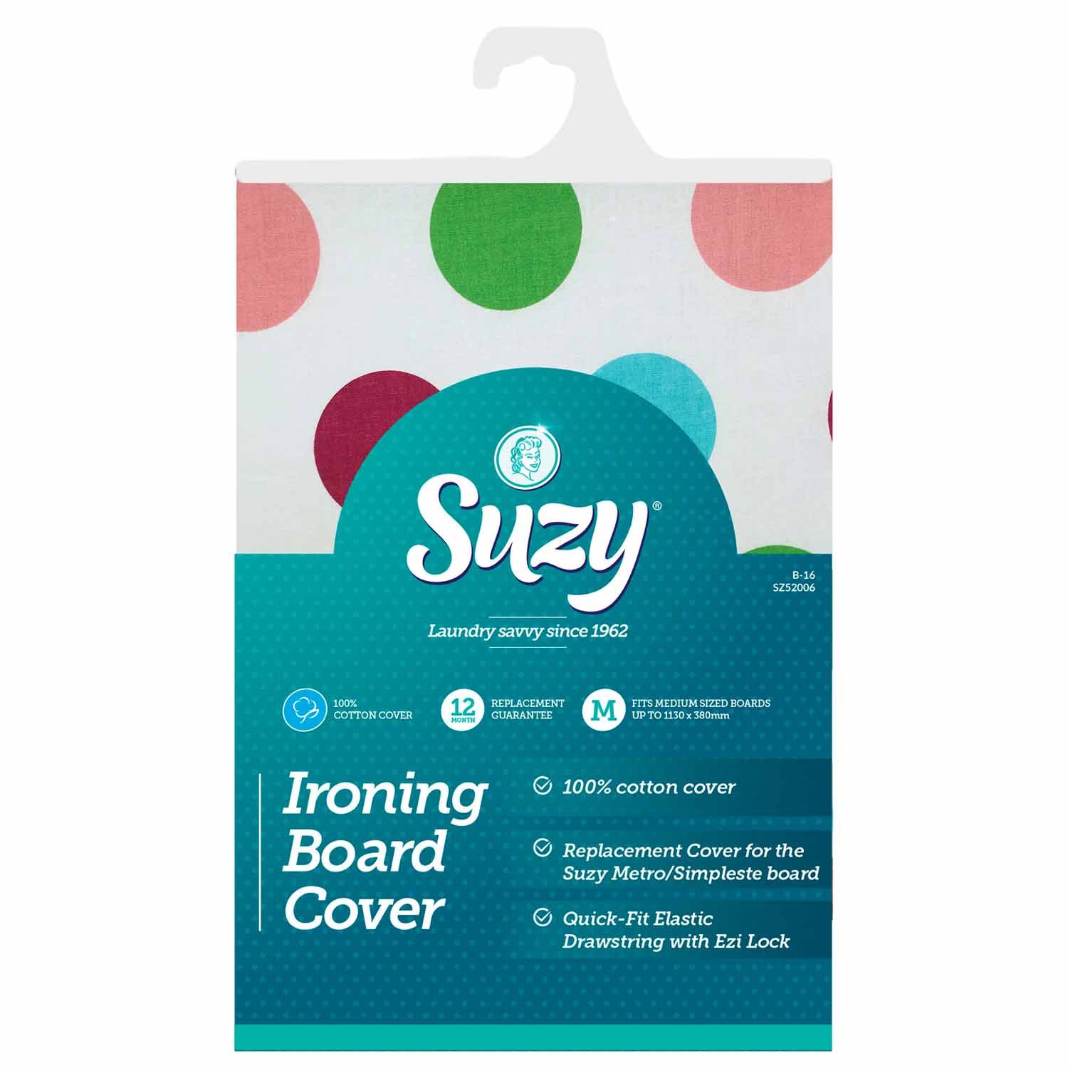 Suzy Patterned Cotton Ironing Board Cover - Assorted styles