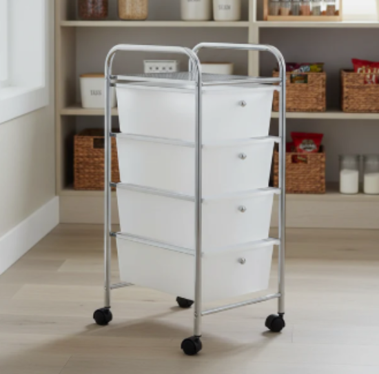 4 Drawer Set, Chrome / White, Large