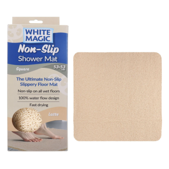 White Magic Non-Slip Shower Mat Square