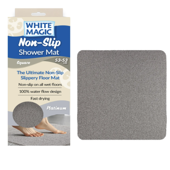 White Magic Non-Slip Shower Mat Square