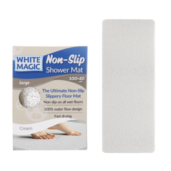 White Magic Non-Slip Shower Mat Large