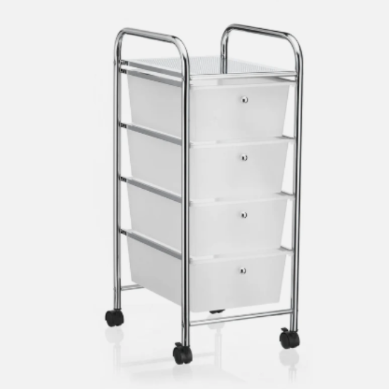 4 Drawer Set, Chrome / White, Large