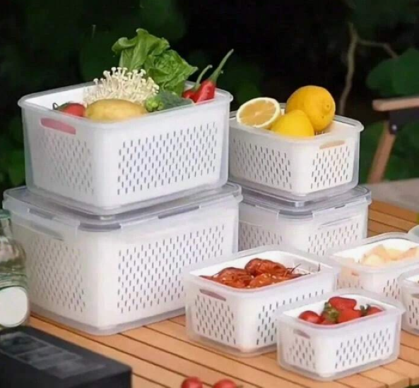 Clip Lid Box W Strainer Basket