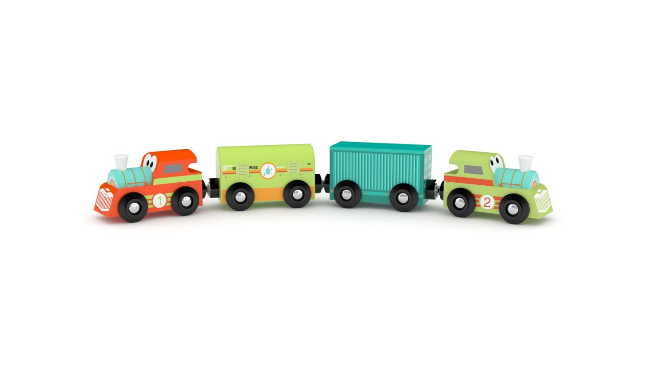 J'adore Wooden Vehicles Tube Set of 4