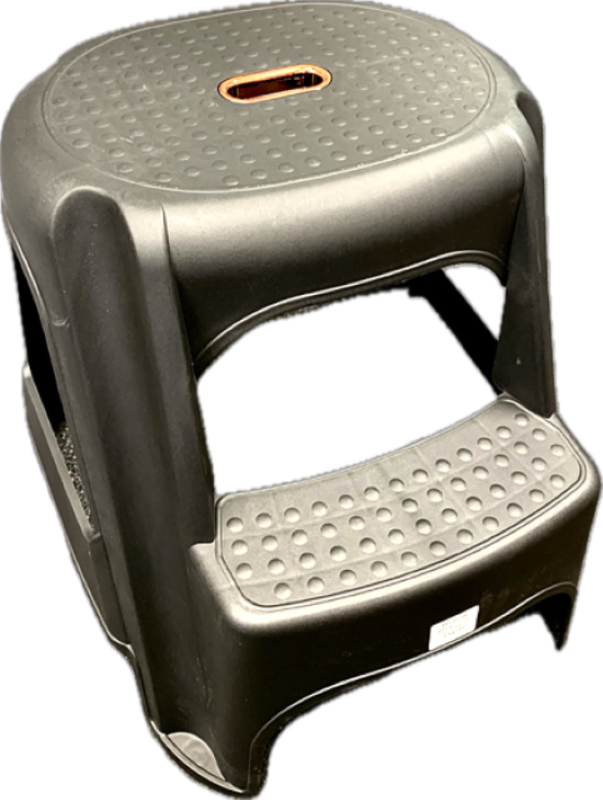 Black 2 Step Stool 44cm