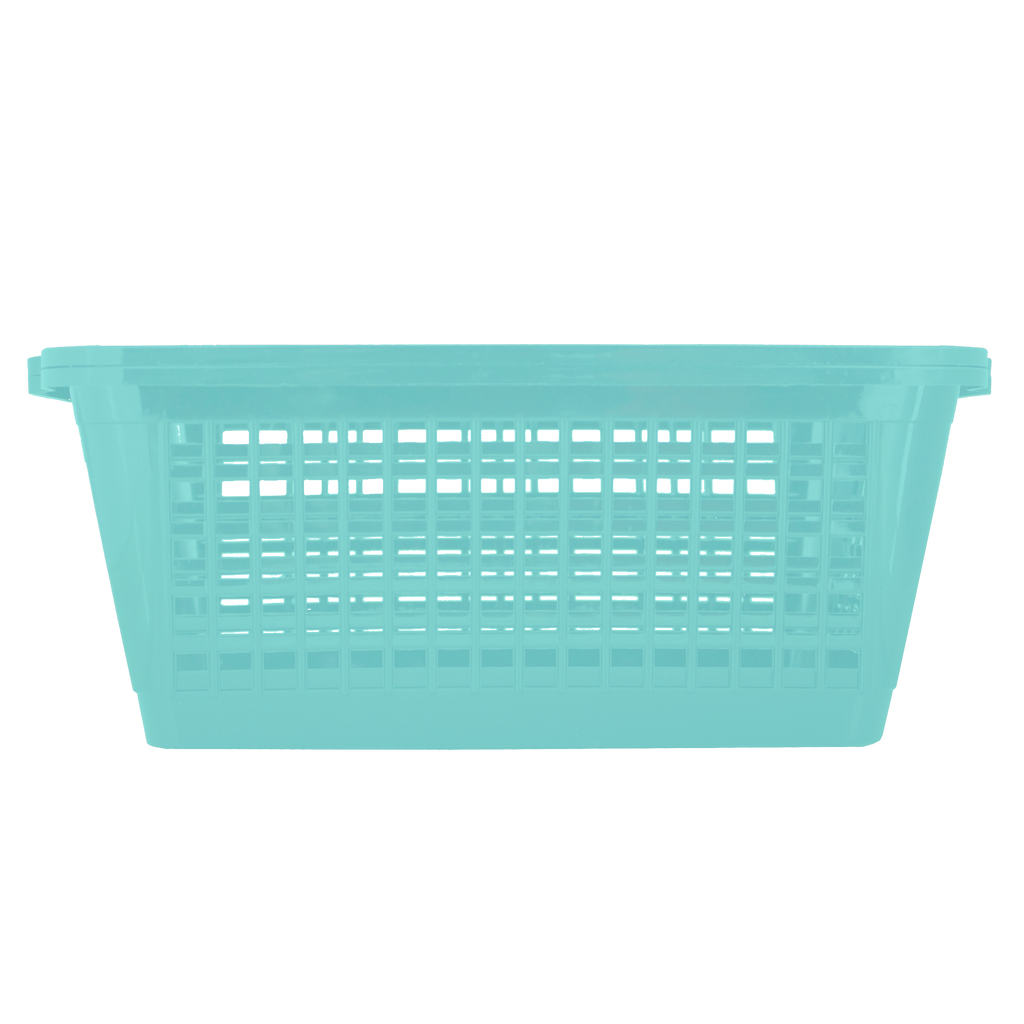 Large Basket Set Of 2 White, Teal, Black