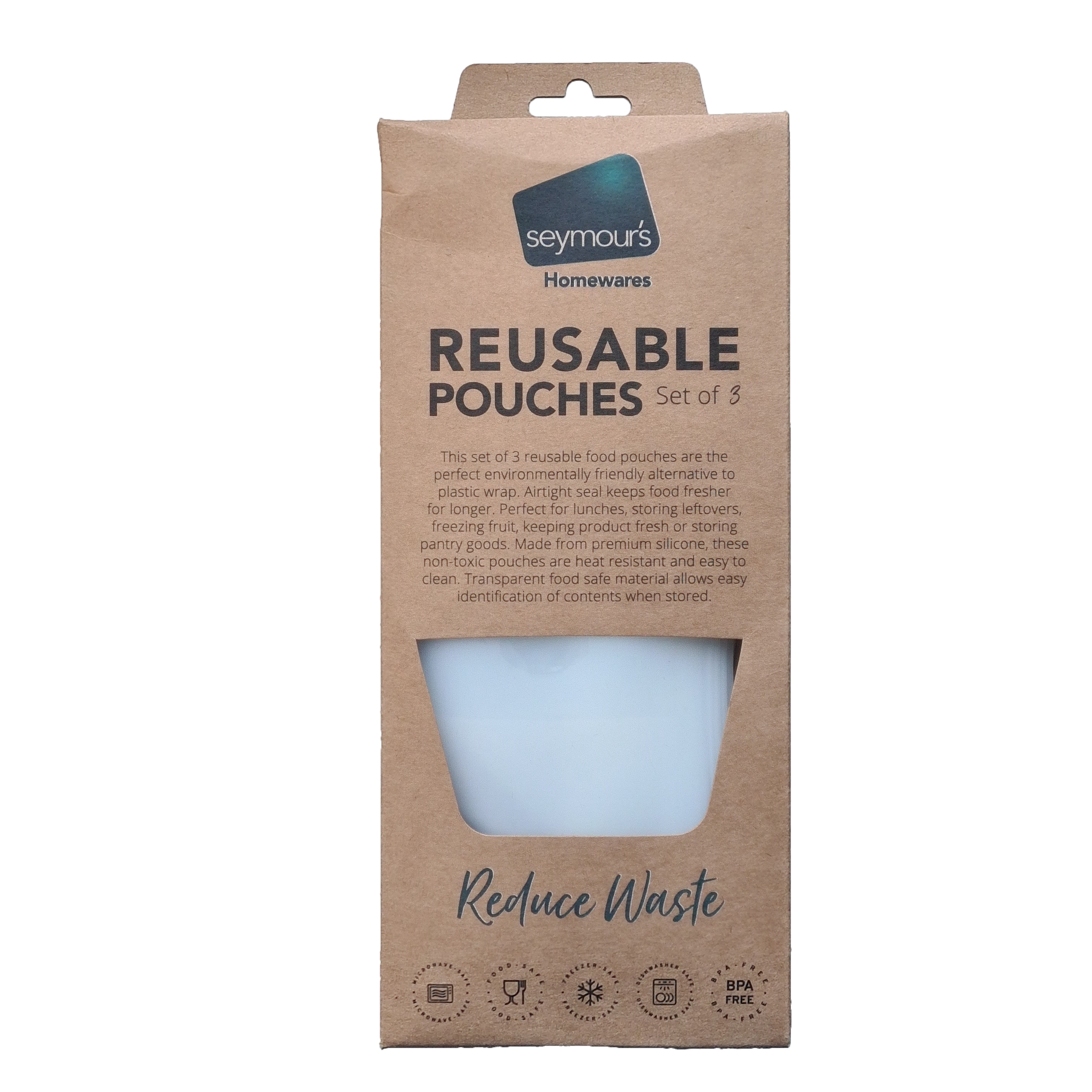 Seymours Silicone Pouch 3-Pack (250ml, 500ml, 750ml)
