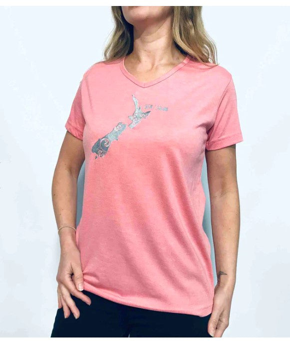 Womens T - Embroided Map - Lrge