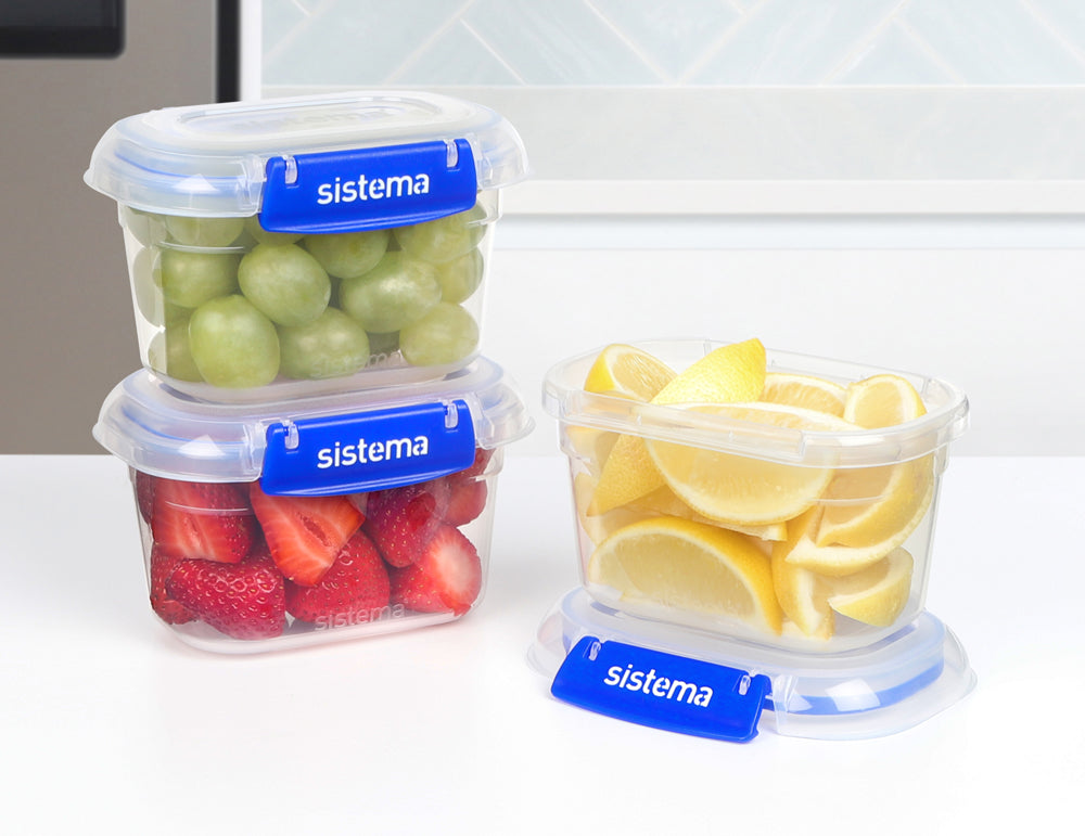 Sistema® KLIP IT PLUS™ 180ml Rectangle 3 Pack