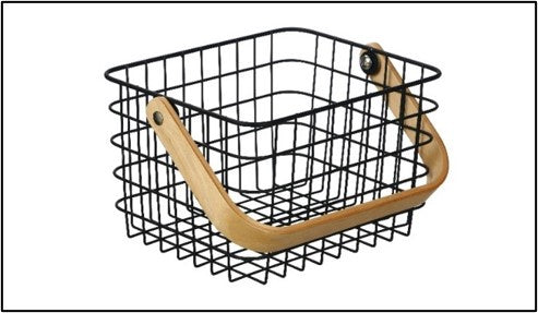 Black and Bamboo Storage Basket