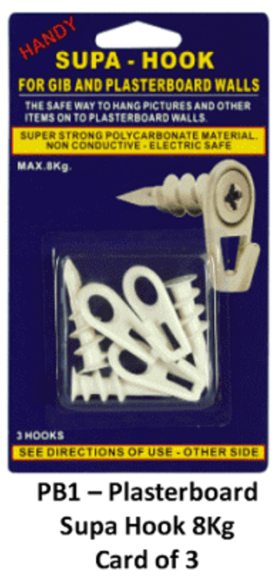 Plaster Board Hook – 8Kg Card of 3
