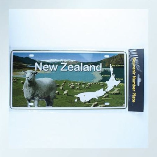 Souvenir Metal Plate - NZ Sheep Farm
