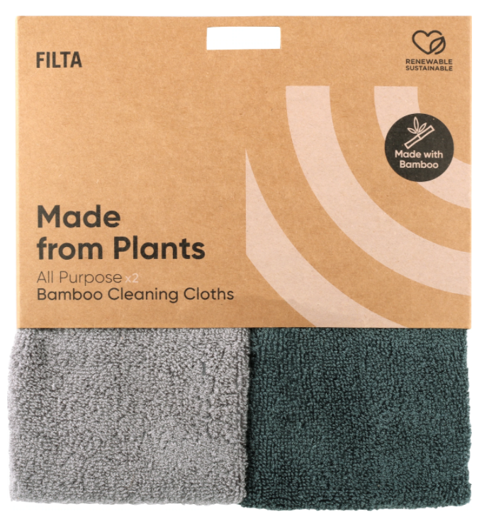 Filta Natural Bamboo cleaning cloth - 2 Pack Green/Grey