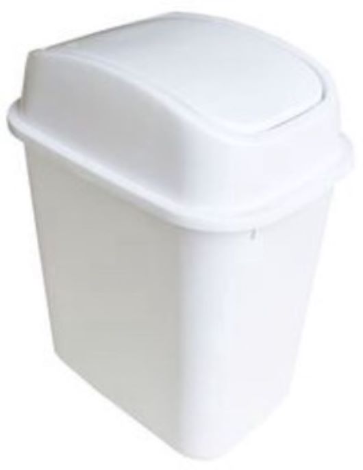 Flip Lid Rubbish Tidy - 15L White