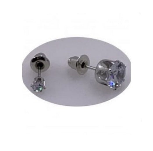 Earring-Cubic Zirconia Round Diamond Size 1
