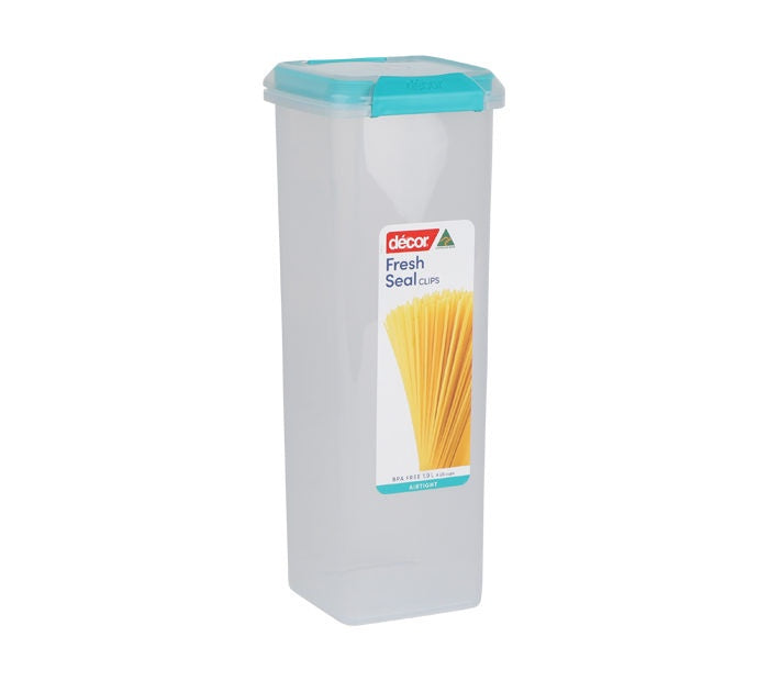 Décor Fresh Seal Clips Tall Square Food Container, 1.9L