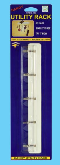 Handy Large Utility Rack - 5 Fixed Hooks
