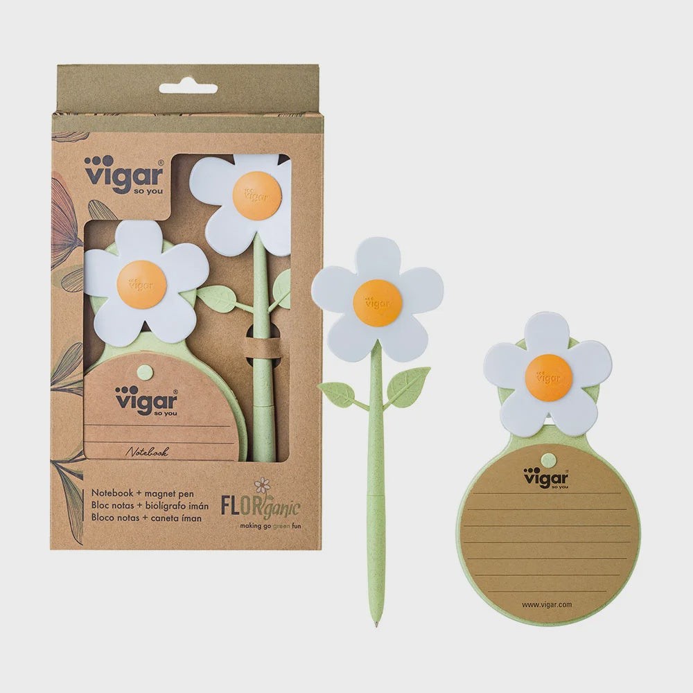 Florganic Pen with Magnet + Notebook with Suction Set