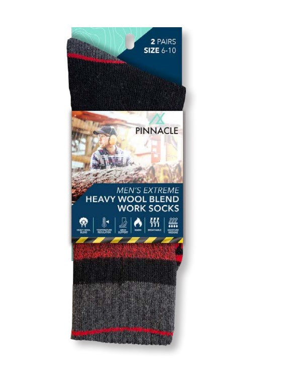Men’s Extreme  Heavy Wool Blend, 2 Pack Size 6-10